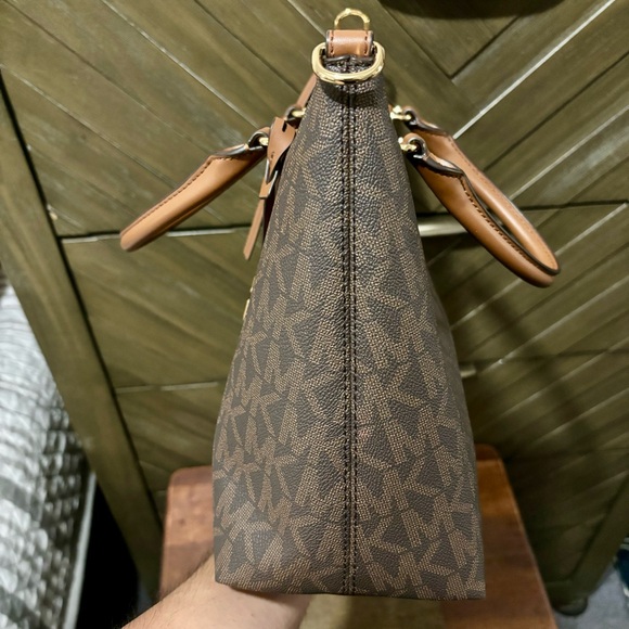 Michael Kors Austen Brown Luggage Medium Satchel Bag - Picture 8 of 14